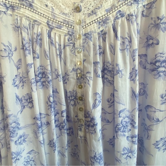 Eileen West Long Sleeve Ballet Nightgown, Periwinkle, XL - Picture 5 of 10